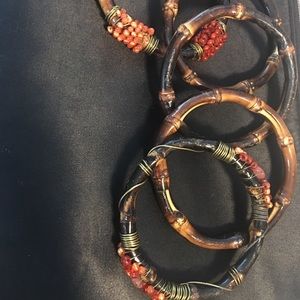 Vintage Wooden bangle bracelets